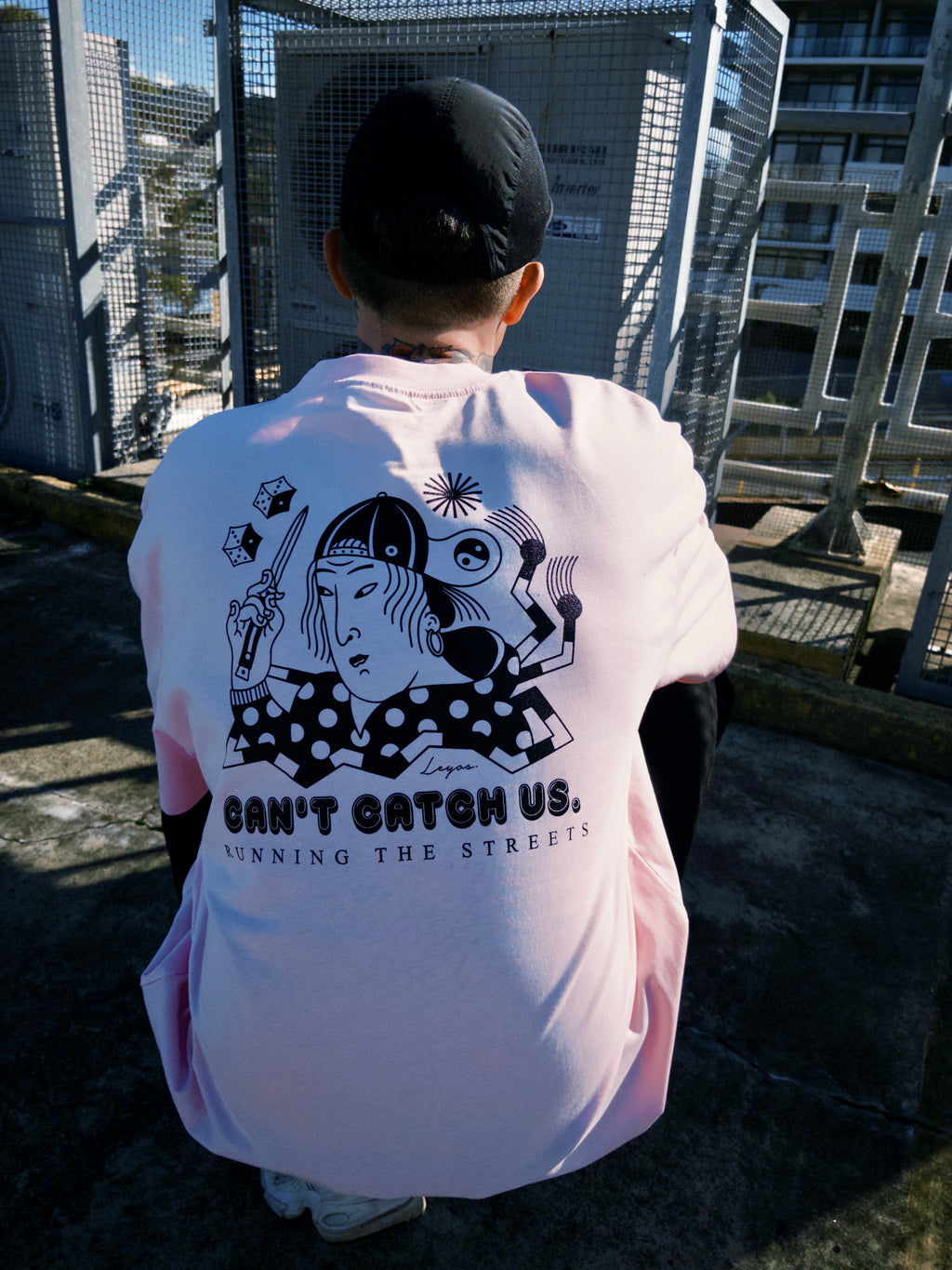 Run The Streets Lady - Pink Heavy Weight Tee