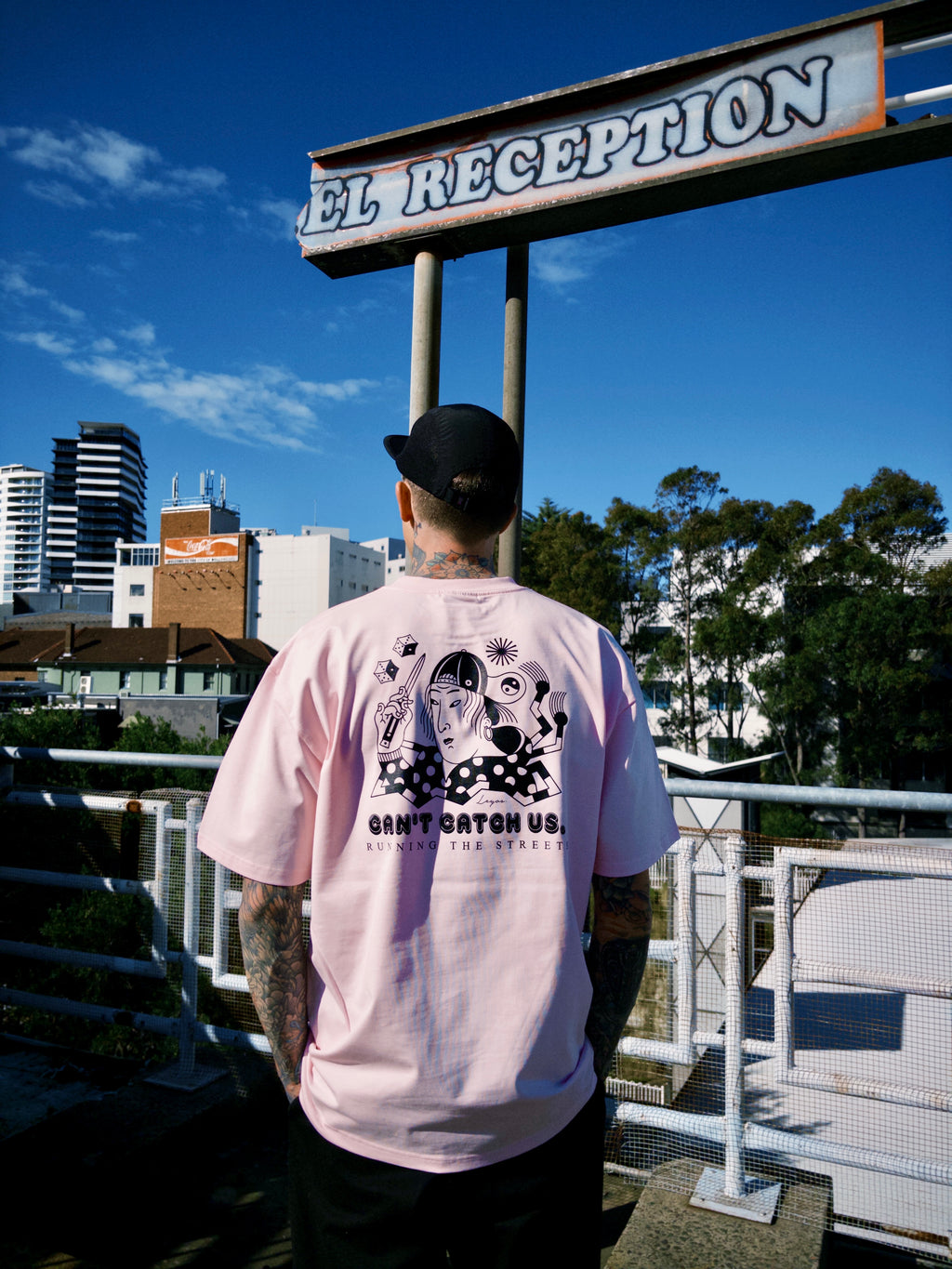 Run The Streets Lady - Pink Heavy Weight Tee
