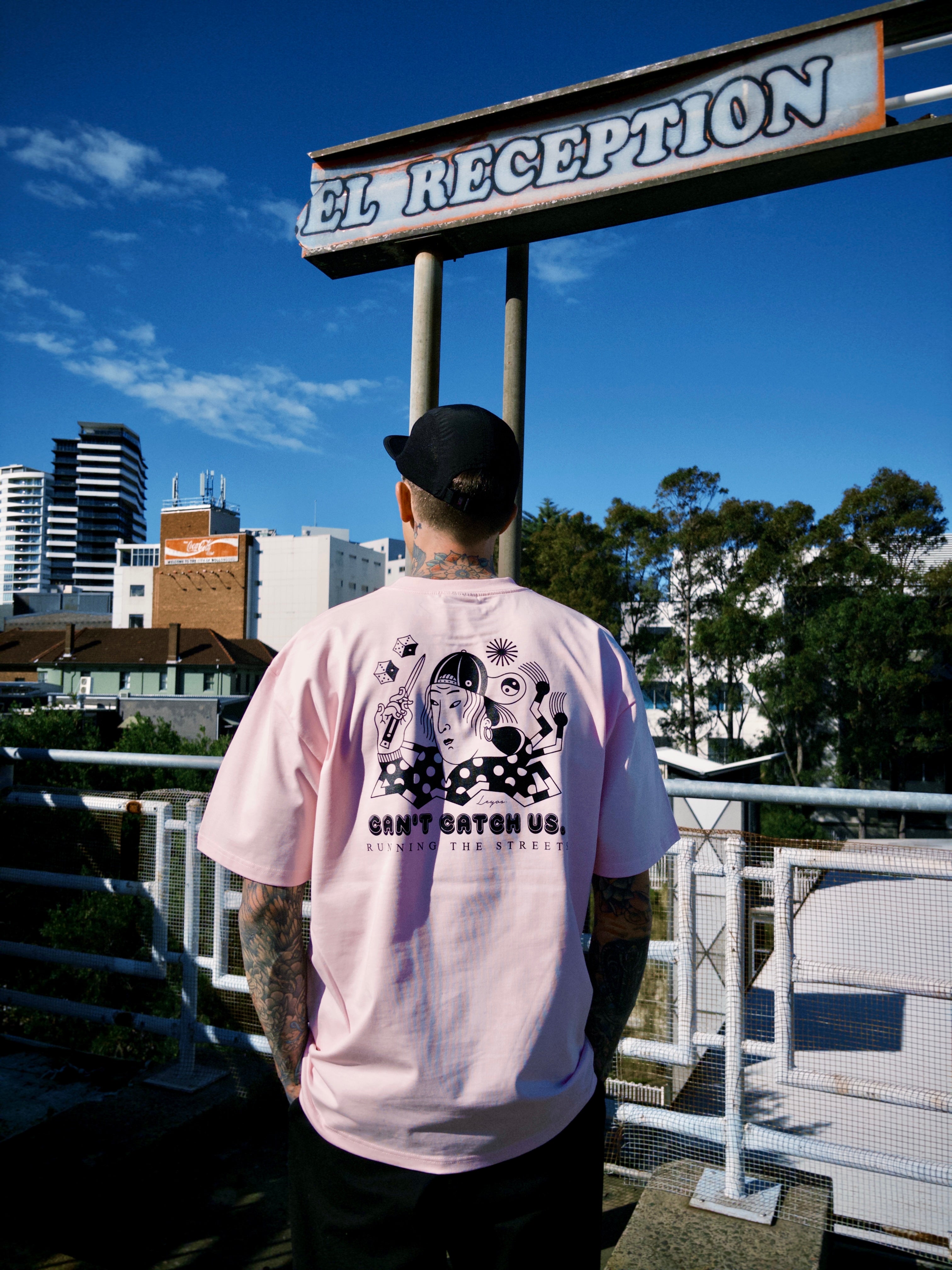 Run The Streets Lady - Pink Heavy Weight Tee